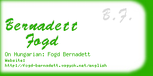 bernadett fogd business card